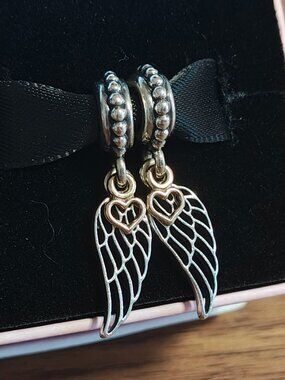 Authentic Pandora Filigree Angel Wing Dangle Set of 2 – 791389